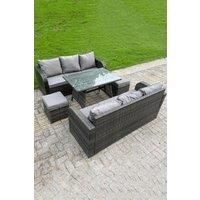 Rattan Set Sofa Table Stools 8Seat