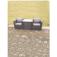 Rattan Single Arm Chair Garden Patio Furniture Set With Coffee Table 2 Seater
