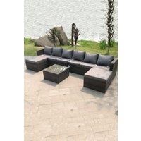 8 Seater Lounge Wicker Rattan Sofa Set Footstools Table