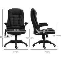 Ergonomic Heated Massage Recliner Office Chair - Linen Upholstery, Remote Control, 120kg Capacity