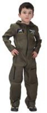 Licus Boys Air Force Fighter Pilot Role Play Halloween Costumes Green