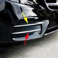 4Pcs Chrome Front Bumper Spoiler Fog Lamp Grill Cover Sticker For 2017 2018 2019 Mercedes GLC X253