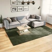 Rug HUARTE Short Pile Soft and Washable Forest Green 200x280 cm