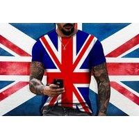 British Flag Men'S T-Shirt - 4 Sizes - Black