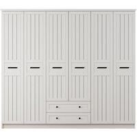 Vienna 6 Door 2 Drawer Wardrobe, White