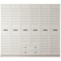 Venice Xl 6 Door 2 Drawer Wardrobe, White Colour