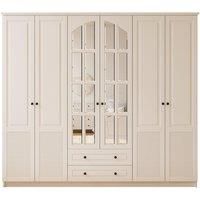 Elise 6 Door 2 Drawer Mirrored White Wardrobe
