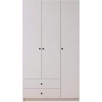 Ecu 3 Door 2 Drawer White Wardrobe