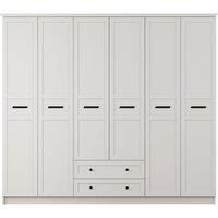 Daisy Xl 6 Door 2 Drawer Wardrobe, White