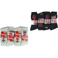 12 Pack England Flag Unisex Socks - Choose Black Or White