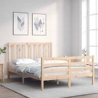 Bed Frame with Headboard 140x200 cm Solid Wood