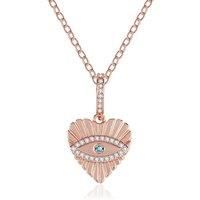 Evil Eye Pendant Made With Crystals - Rose Gold