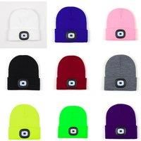 Usb Rechargeable Led Beanie Hat In 9 Colour Options - Black