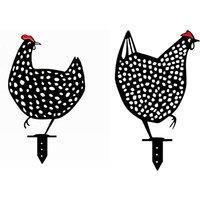 Chicken Garden Ornaments - 2 Sets & 5 Styles!