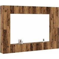Wall Mounted TV cabinets 8 pcs Old Wood Engineered Wood
