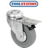 Grey Rubber Castor Braked 75mm