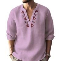 Men'S V-Neck Half Sleeve Hanfu Shirt - 6 Sizes & 6 Colours