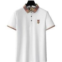 Men'S Burberry Inspired Short Sleeve Embroidered Polo Shirt - 5 Sizes & 6 Colours