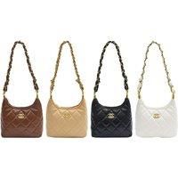 Chanel Inspired Women'S Shoulder Bag With Gold Details - 4 Colours