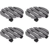 Plant Trolleys 4 pcs Grey £30x7,5 cm WPC
