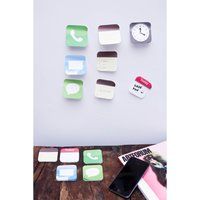 Phone App STICKY NOTES PAD 3" SQUARE 50 Sheet KIKKERLAND Button Icon COLOURED