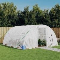 Greenhouse with Steel Frame White 16 m£ 4x4x2 m
