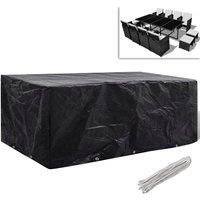Garden Furniture Cover 8 Person Poly Rattan Set 10 Eyelets 229x113cm
