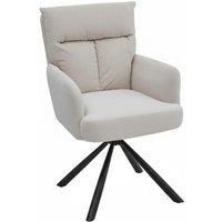 Velvet-Upholstered Swivel Armchair with Black Legs - Modern Design & Ergonomic