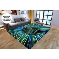 Trippy Optical Illusion Rug In 3 Sizes And 9 Designs