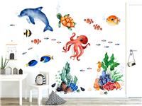 WONDER MURALS Under The Sea World Ocean Seaside Bathroom 115 x 92 cm x