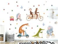 WONDER MURALS Wall Stickers Decal Animals Giraffe Elephant Monkey