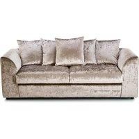 Crystal Crushed Velvet 3 Seater Sofa Scatter Back Curved Arm