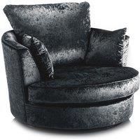 Crystal Crushed Velvet Swivel Chair 360 Rotation Foam Single Seater