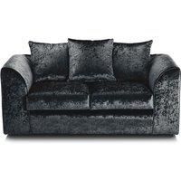 Crystal Crushed Velvet 2 Seater Sofa Scatter Back Curved Arm