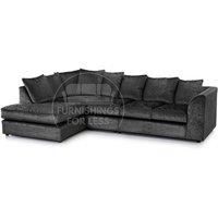 Crystal Crushed Velvet Large 5 Seater L Shaped Corner Sofa Left Hand Facing