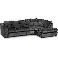 Crystal Crushed Velvet Large 5 Seater L Shaped Corner Sofa Right Hand Facing