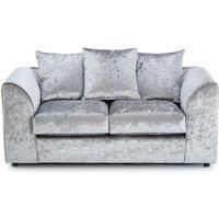 Crystal Crushed Velvet 2 Seater Sofa Scatter Back Curved Arm