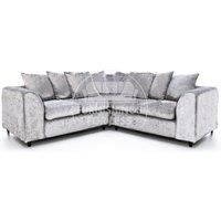 Crystal 5 Seater Crushed Velvet Fabric Corner Sofa L Shaped 2 Corner 2 - Scatter Back