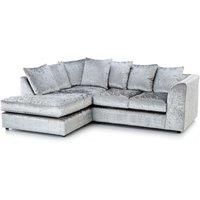 Crystal Crushed Velvet 3 to 4 Seater L Shaped Corner Sofa Left Hand Facing