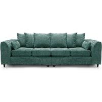 Monaco Chenille Fabric Long 4 Seater Sofa Scatter Back Curved Arm
