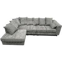 Monaco Chenille Fabric Large 5 Seater L Shaped Corner Sofa Left Hand Facing