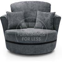 Monaco Chenille Fabric Swivel Chair 360 Rotation Foam Single Seater