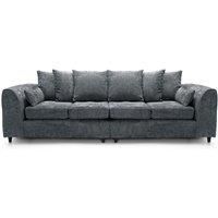 Monaco Chenille Fabric Long 4 Seater Sofa Scatter Back Curved Arm