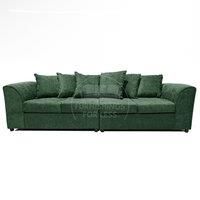 Monaco Chenille Fabric Long 4 Seater Sofa Scatter Back Curved Arm