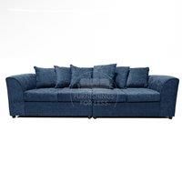 Monaco Chenille Fabric Long 4 Seater Sofa Scatter Back Curved Arm