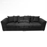 Monaco Chenille Fabric Long 4 Seater Sofa Scatter Back Curved Arm