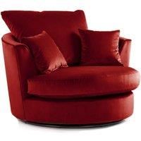 Brooklyn Plush Velvet Fabric Swivel Chair 360 Rotation Foam Single Seater