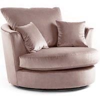 Brooklyn Plush Velvet Fabric Swivel Chair 360 Rotation Foam Single Seater