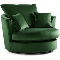 Brooklyn Plush Velvet Fabric Swivel Chair 360 Rotation Foam Single Seater