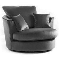 Brooklyn Plush Velvet Fabric Swivel Chair 360 Rotation Foam Single Seater